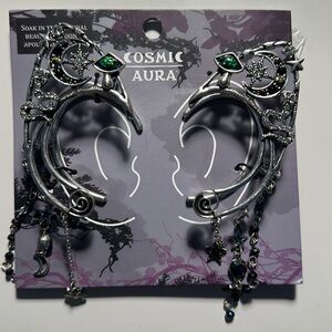 Dark Opal Mushroom Over the Ear Dangle